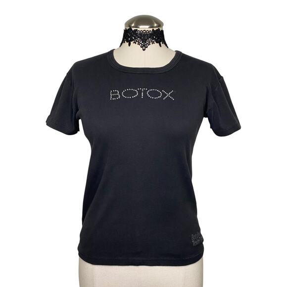 ‘Botox’ Bedazzled Grunge Preppy Cute Baby Tee - Picture 1 of 8